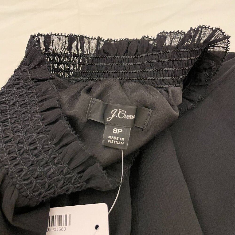 J. Crew Sleeveless Blouse Ruffled Smocked Neck and Waist - Picture 6 of 12